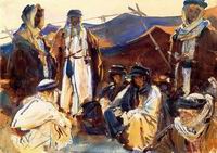 (image for) Handmade Oil painting for home canvas, oil painting framed canvas for living room John Singer Sargenti's art Bedouin Camp 1905-1